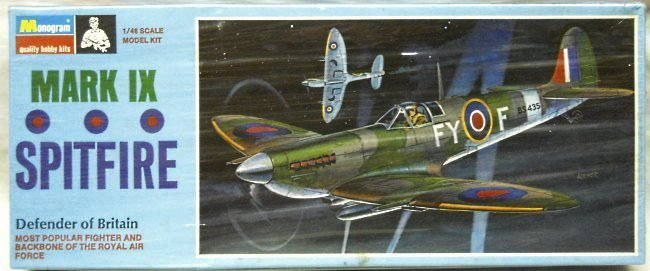 Monogram 1/48 Supermarine Mk IX Spitfire - Blue Box Issue, PA79-100 plastic model kit